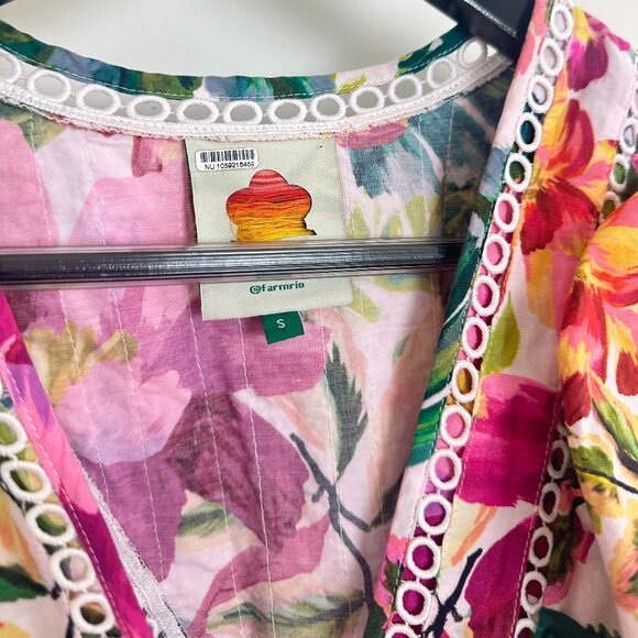 FARM RIO Painted Flowers Romper in Multi Size Small - Picture 6 of 12